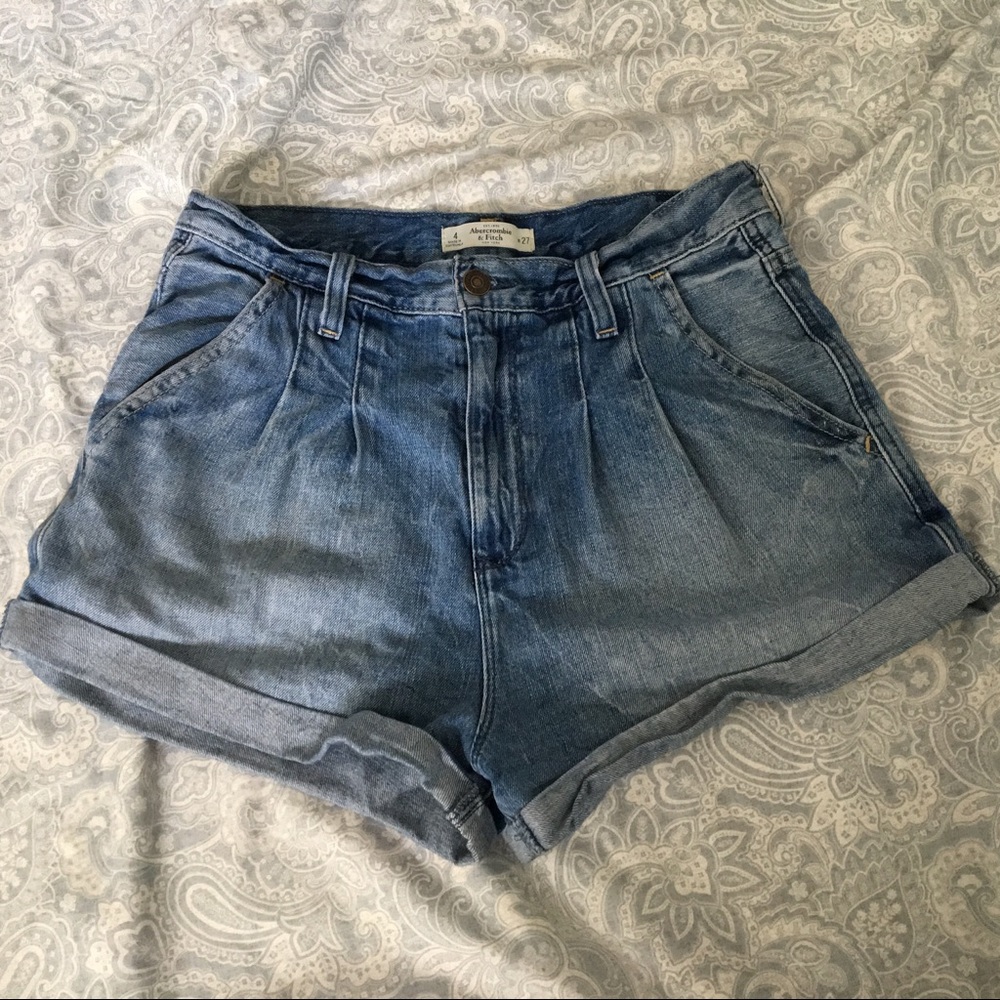 Abercrombie high rise jean shorts